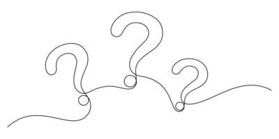 triple question marks one line minimalism illustration vector