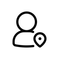 Location User icon in trendy outline style isolated on white background. Location User silhouette symbol for your website design, logo, app, UI. Vector illustration, EPS10.