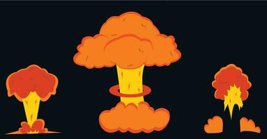 explosion vector effect black background boom set