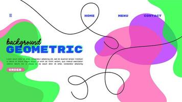 Vector illustration of a trendy geometric abstract design for a media application landing page riso effect.