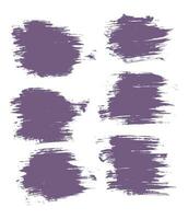 Grunge purple color brush stroke background set vector