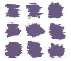 Set of purple brushstroke illustration and vector ink grunge brushstroke