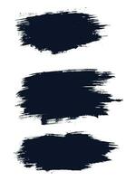 Painted grunge black brush lines and shape collection vector