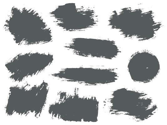 Set of grungy vector brush stroke