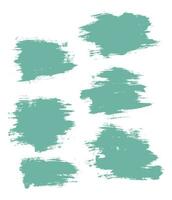 Collection of turquoise grunge paint ink dirty brush stroke vector