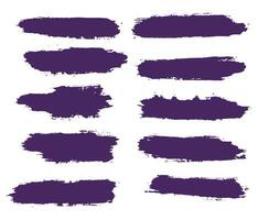 Bundle of hand drawn grungy paint brush line vector