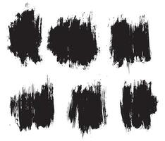 Black ink brush stroke illustration set vector