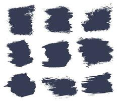 Hand drawn set of vector isolated brush stroke