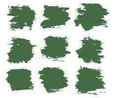 Hand drawn green color paint brush stroke texture vector