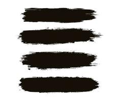 Illustration black brush stroke set vector