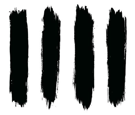 Collection of black ink grunge brush