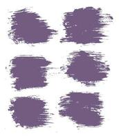 Purple color grunge brush stroke and splash collection vector