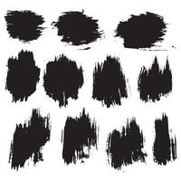 Black grunge brush stroke ink background vector