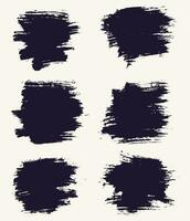 Hand drawn set of black vector grunge brushstroke