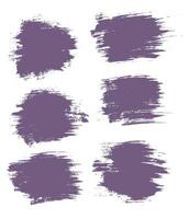 Set of purple color brush texture background vector