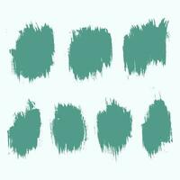 Paint splatter turquoise brush stroke vector set