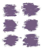 Grunge vector purple color brush stroke collection