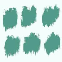 Set of vector turquoise grunge decoration isolated brush line