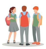 vector illustration of students in different postures