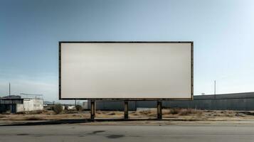 blank billboard on the street for mockup template photo