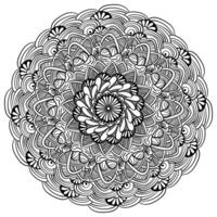 meditativo mandala con un cesta de huevos y floral fantasía y a rayas patrones vector