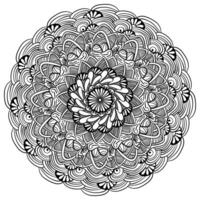 Meditative mandala with a basket of eggs and floral fantasy and striped patterns vector