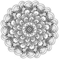 Mandala coloring page with Easter Bunny in leaves among ornate patterns vector
