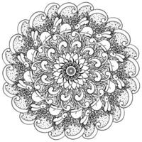 Mandala coloring page with Easter Bunny in leaves among ornate patterns vector