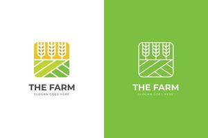 agriculture logo design for agronomy, wheat farm, rural country farming field, natural harvest vector