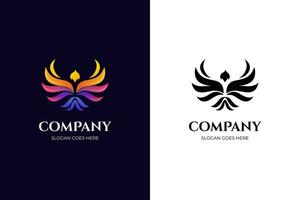 awesome phoenix gradient logo illustration two version vector