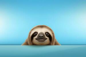 Close up portrait of cute baby sloth on bokeh background AI generative photo