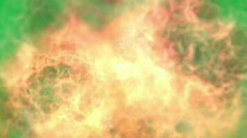 Bomb blast large fire explosion transition effect animation on green screen background video