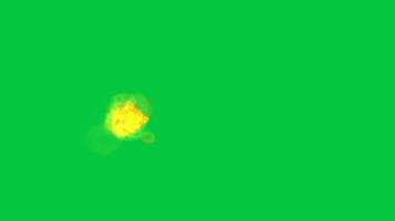 Fireball superpower attack blast effect animation isolated on green screen background video