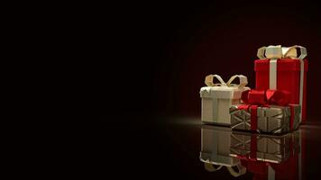 The Gift box for Holiday or celebrity and marketing concept 3d rendering photo