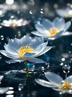 flowers on water that are not fresh, AI generated photo