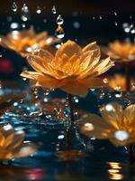 flowers on water that are not fresh, AI generated photo