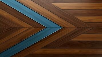 Wood marquetry wall parquet, abstract pattern background, Generative AI illustration photo