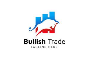 Bull chart bar statistic logo vector icon template. Business logo template