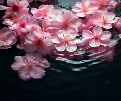 A top-down view capturing the mesmerizing ripples and movements of pink-tinted water. AI Generated photo