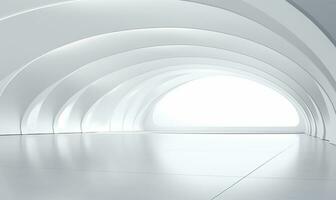 white open space interior with minimalistic design elements. AI Generated photo