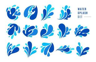 Colorful abstract fluid water drop splash logo icon design set vector