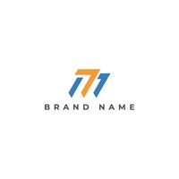 Abstract initial letter TM or MT logo in blue and orange color isolated on a white background. Letter TM logo applied for IT consulting logo design inspiration template vector