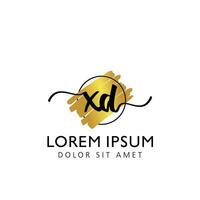 XD Initial Handwriting gold Brush Template Design vector