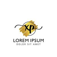 XP Initial Handwriting gold Brush Template Design vector