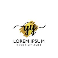 YY Initial Handwriting gold Brush Template Design vector