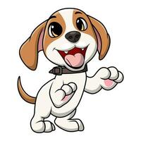 Cute little dog cartoon on white background vector