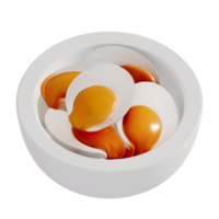 Soft boiled Eggs for breakfast 3D isolated illustration on a transparent background . 3D Rendering png