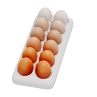 Fresh Eggs for breakfast 3D isolated illustration on a transparent background . 3D Rendering png