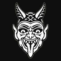old school demon tattoo vector design