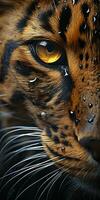 Leopard macro photography. AI Generated photo